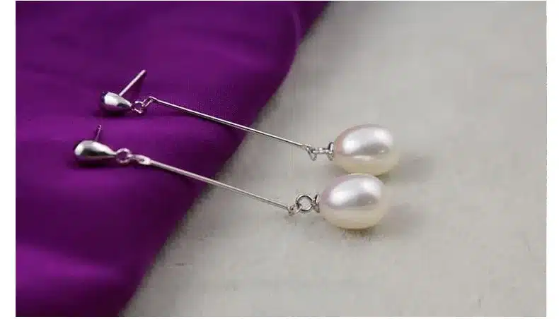 2017 Fashion Brand Natural Pearl Statement Earrings Outstanding For Women Long Earring 925 Sterling Silver Jewelry Wedding Gift 22