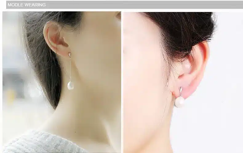 2017 Fashion Brand Natural Pearl Statement Earrings Outstanding For Women Long Earring 925 Sterling Silver Jewelry Wedding Gift 24