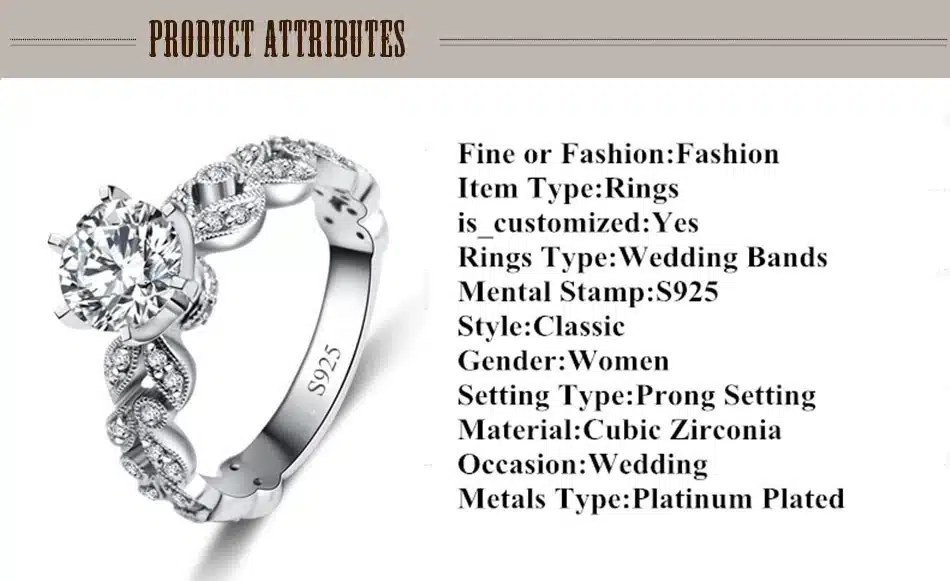 1.5 Carat Zirconia Wedding Engagement Rings For Women White Gold Color Fashion Jewelry Female Ring Bijoux Bague Wholesale CC097 13