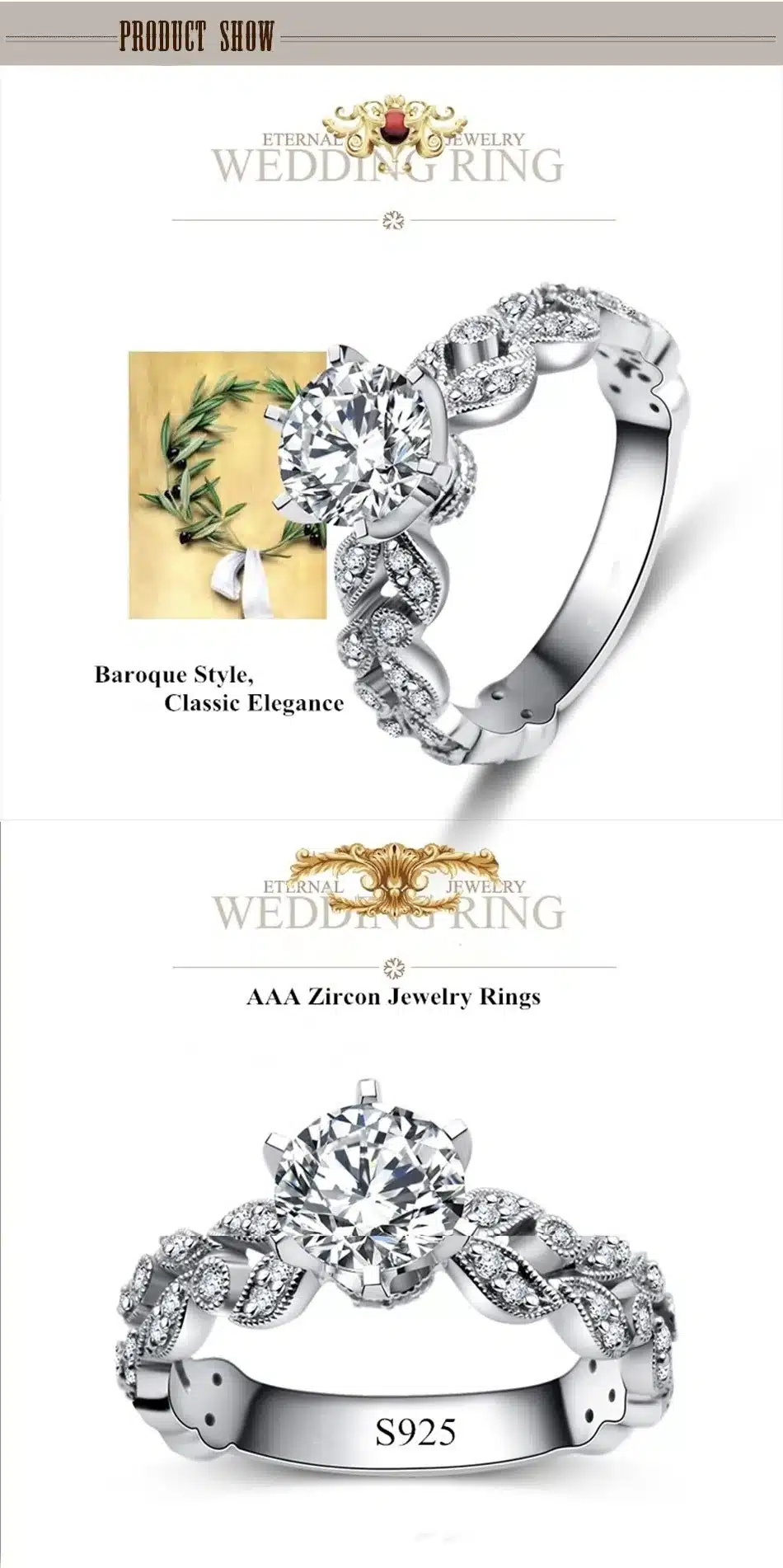 1.5 Carat Zirconia Wedding Engagement Rings For Women White Gold Color Fashion Jewelry Female Ring Bijoux Bague Wholesale CC097 16
