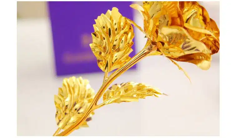 Best Gift For Girlfriend Golden Rose Wedding Decoration Golden Flower Valentine's Day Gift Gold Rose Gold Flower with Box -15 14
