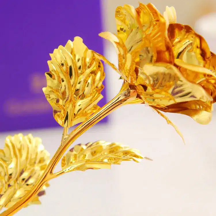 Best Gift For Girlfriend Golden Rose Wedding Decoration Golden Flower Valentine's Day Gift Gold Rose Gold Flower with Box -15 16