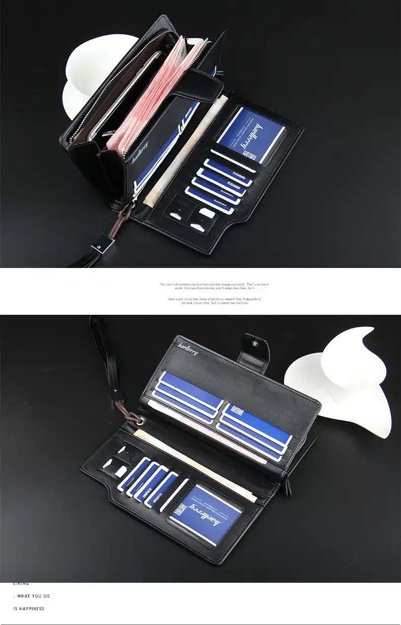 Brand Business wallet Clutch Coin pocket zipper men purse 3 fold wallet Casual luxury portfolio Phone bag Multi-card bit wallets 15