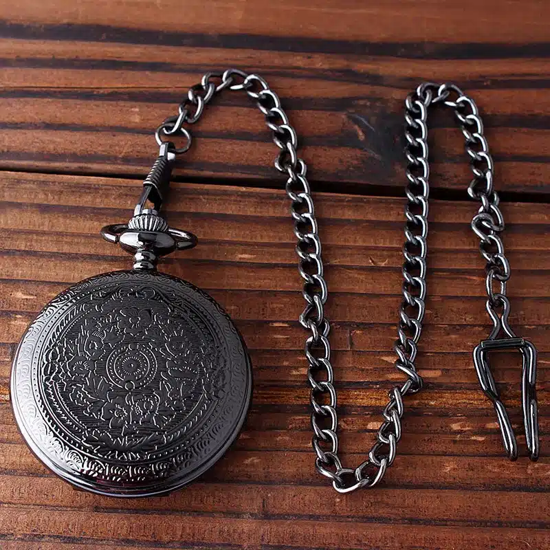 Vintage To My Son Quartz Pocket Watches With I LOVE YOU Black Neckalce Pendant Fob Clock With Chain For Children Son Gifts 15