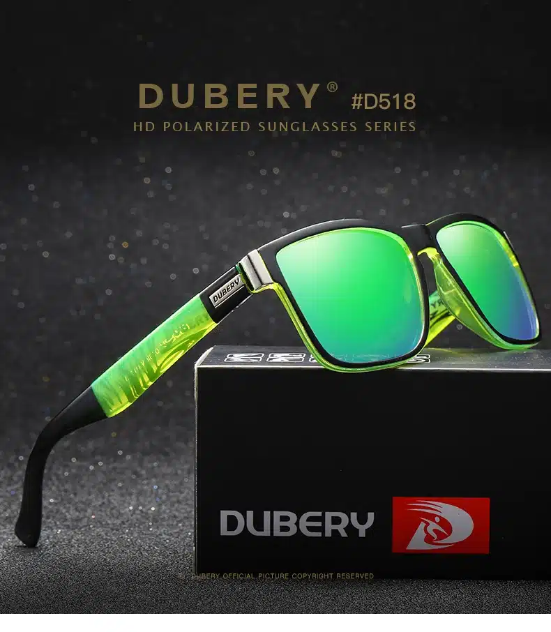 DUBERY 2018 Sport Sunglasses Polarized For Men Sun Glasses Square Driving Personality Color Mirror Luxury Brand Designer UV400 9