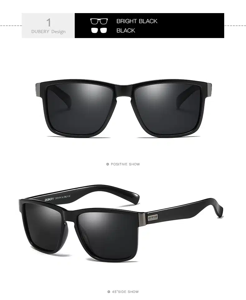 DUBERY 2018 Sport Sunglasses Polarized For Men Sun Glasses Square Driving Personality Color Mirror Luxury Brand Designer UV400 13