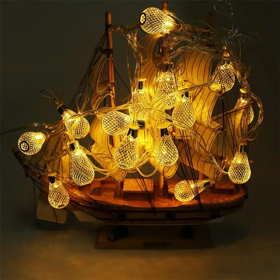 ZINUO 4M LED Garland 20pcs Metal Drop Fairy String Light Christmas Decoration 8 Modes 220V Outdoor Patio Wedding Party Light 3