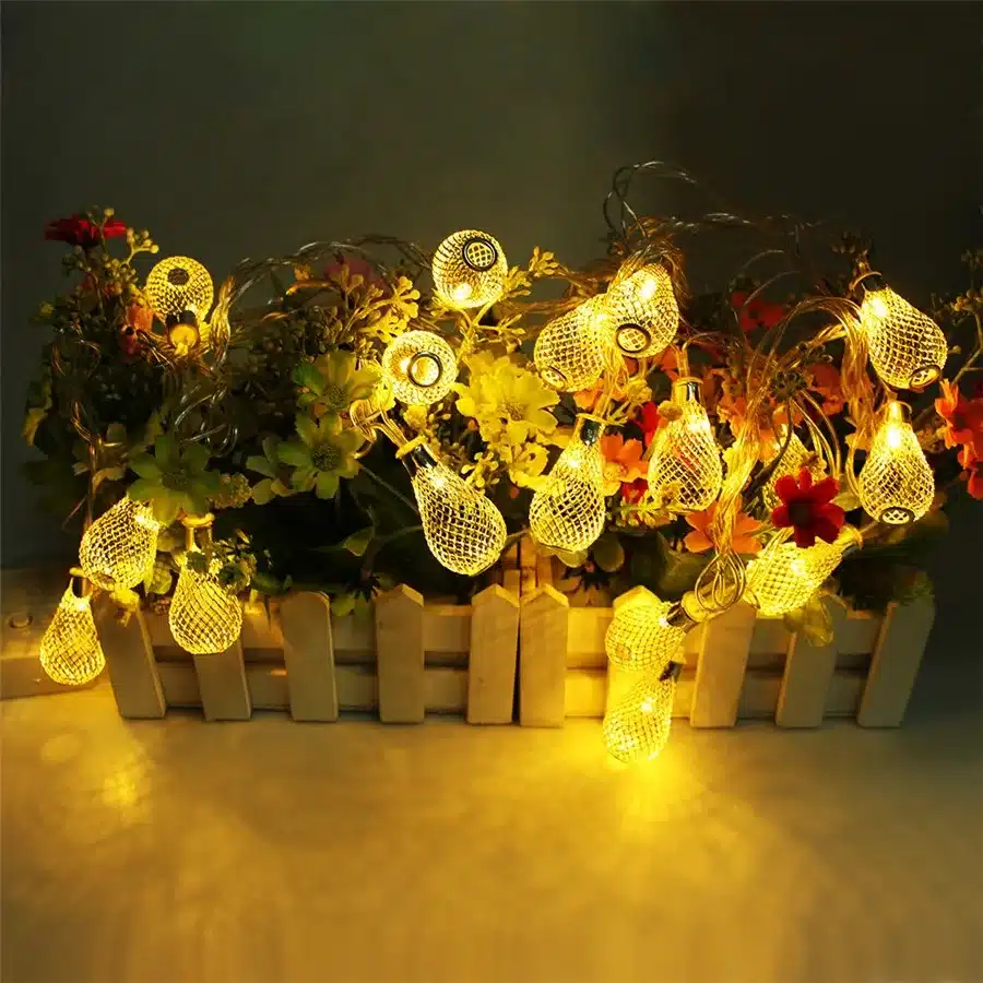 ZINUO 4M LED Garland 20pcs Metal Drop Fairy String Light Christmas Decoration 8 Modes 220V Outdoor Patio Wedding Party Light 4