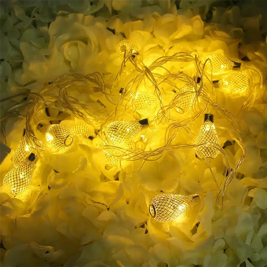 ZINUO 4M LED Garland 20pcs Metal Drop Fairy String Light Christmas Decoration 8 Modes 220V Outdoor Patio Wedding Party Light 6