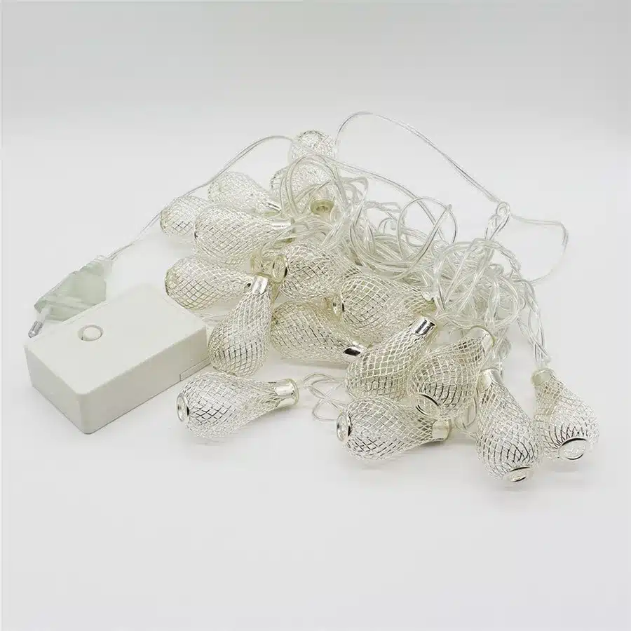 ZINUO 4M LED Garland 20pcs Metal Drop Fairy String Light Christmas Decoration 8 Modes 220V Outdoor Patio Wedding Party Light 8