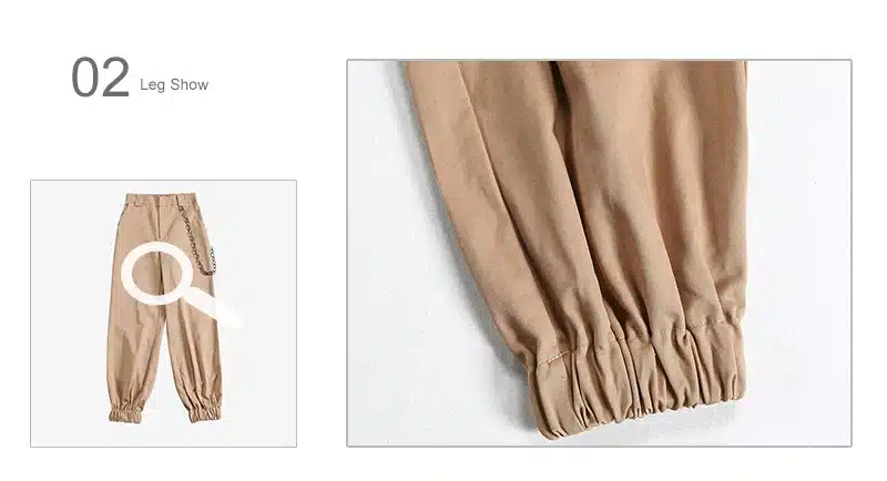 Women's Chains High Waist Harem Pants Casual Loose Hip Hop Pant Streetwear With Pockets Solid 2018 Autumn Female Trousers 15