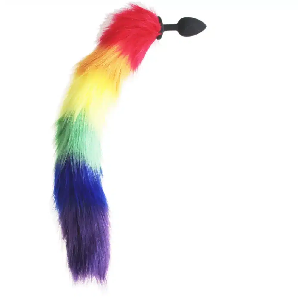 rainbow Fox/Dog Tail silicone Furry Anal Plug Sexy Toys Butt Plug BDSM Flirt Anus For Women WILD cat Tail Adult Toy rule play 9