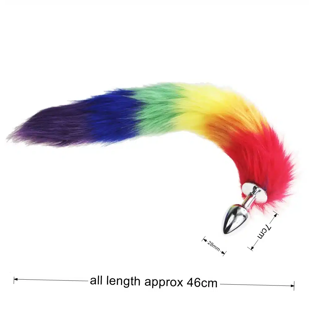 rainbow Fox/Dog Tail silicone Furry Anal Plug Sexy Toys Butt Plug BDSM Flirt Anus For Women WILD cat Tail Adult Toy rule play 10