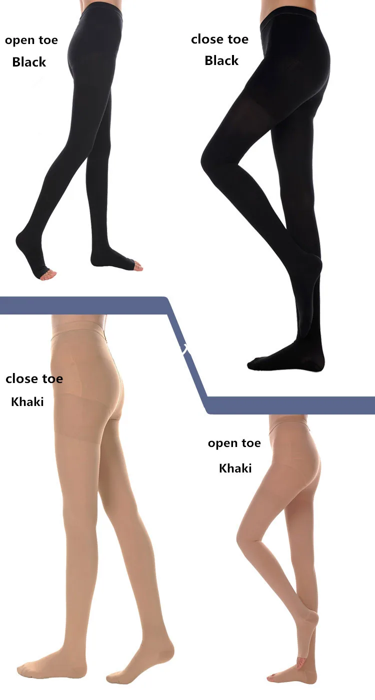 20-30mmHg Medical Stocking Pressure Black Khaki Nylon Pantyhose Compression Stockings Stovepipe Stockings 13