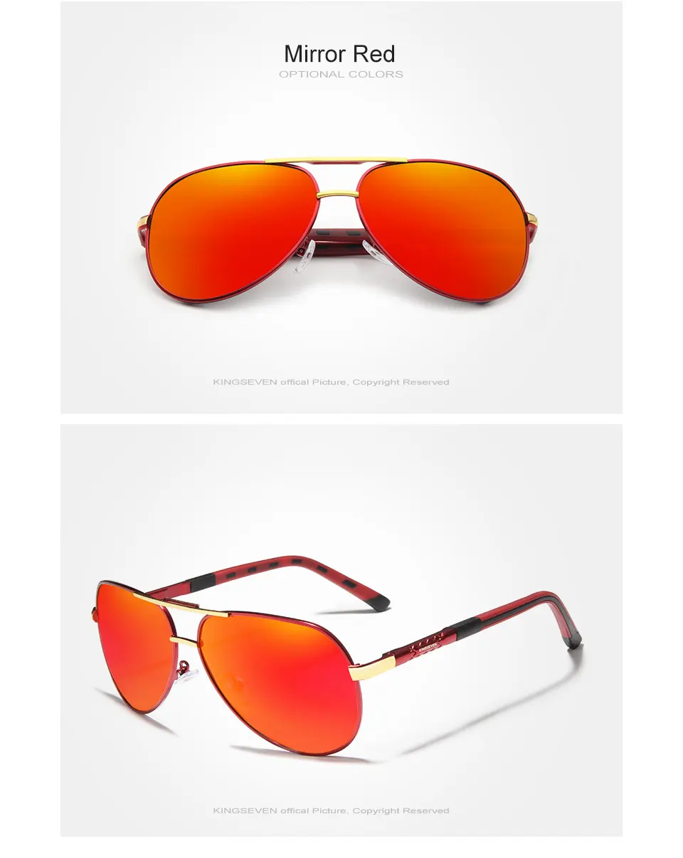 KINGSEVEN 2019 Aluminum Magnesium Men's Sunglasses Polarized Men Coating Mirror Glasses Male Eyewear Accessories For Men Oculos 20