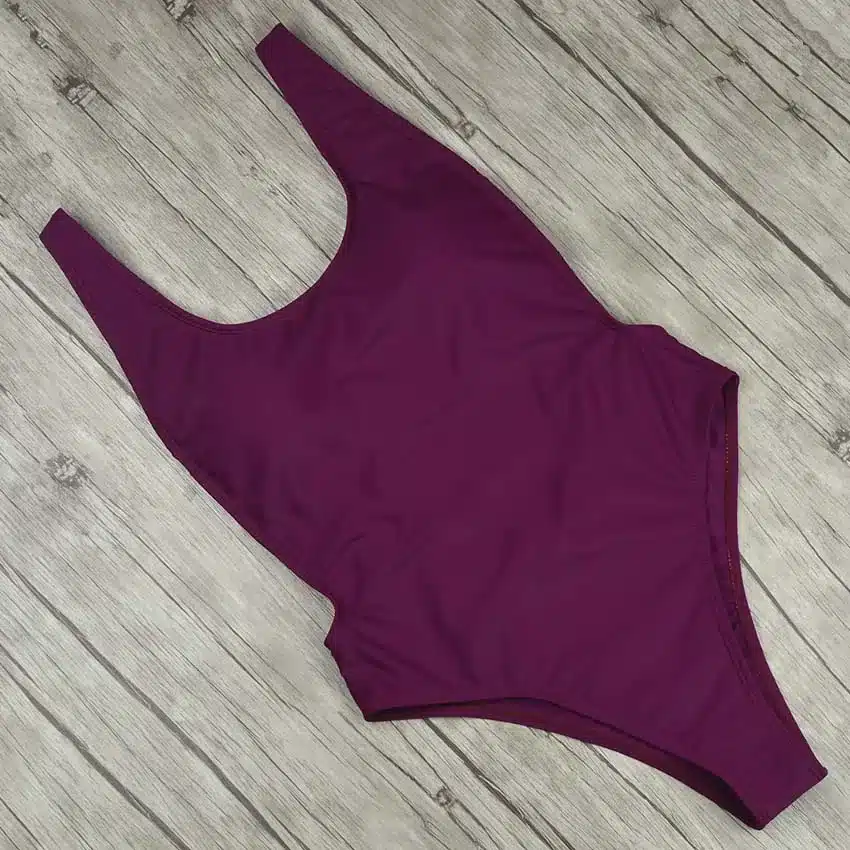 Sexy 2019 One Piece Swimsuit Female Solid Backless High Cut Bandage Black Women Swimwear Brazilian Monokini Bathing Suit 36