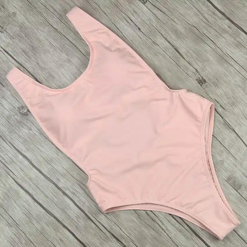Sexy 2019 One Piece Swimsuit Female Solid Backless High Cut Bandage Black Women Swimwear Brazilian Monokini Bathing Suit 41