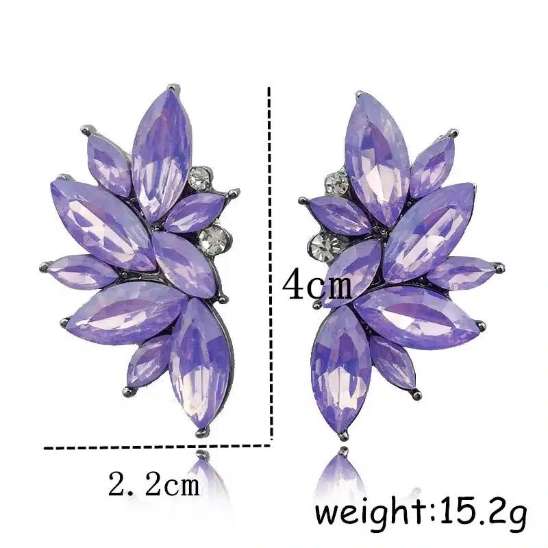 Opal Stone Stud Earrings Christmas Party 2018 Brand New Elegant Crystal Earrings For Women Trendy Golden Women Earrings 31
