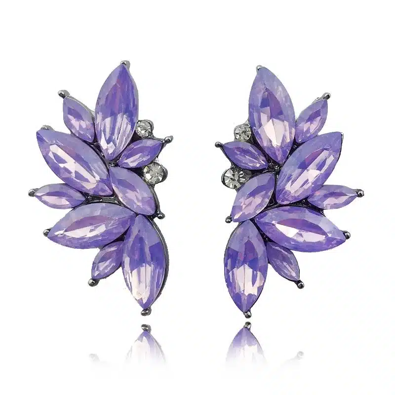 Opal Stone Stud Earrings Christmas Party 2018 Brand New Elegant Crystal Earrings For Women Trendy Golden Women Earrings 35