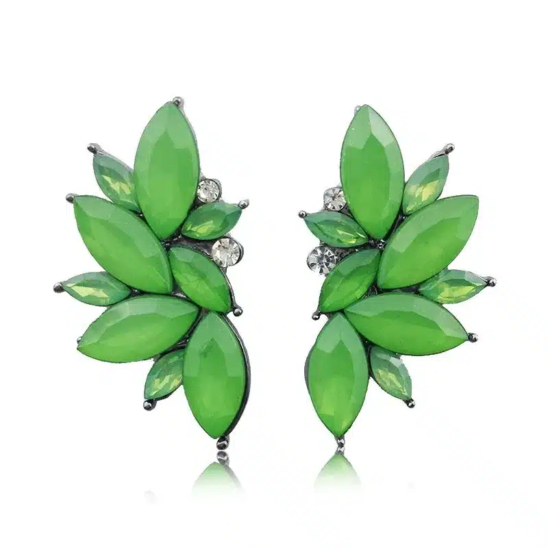 Opal Stone Stud Earrings Christmas Party 2018 Brand New Elegant Crystal Earrings For Women Trendy Golden Women Earrings 38