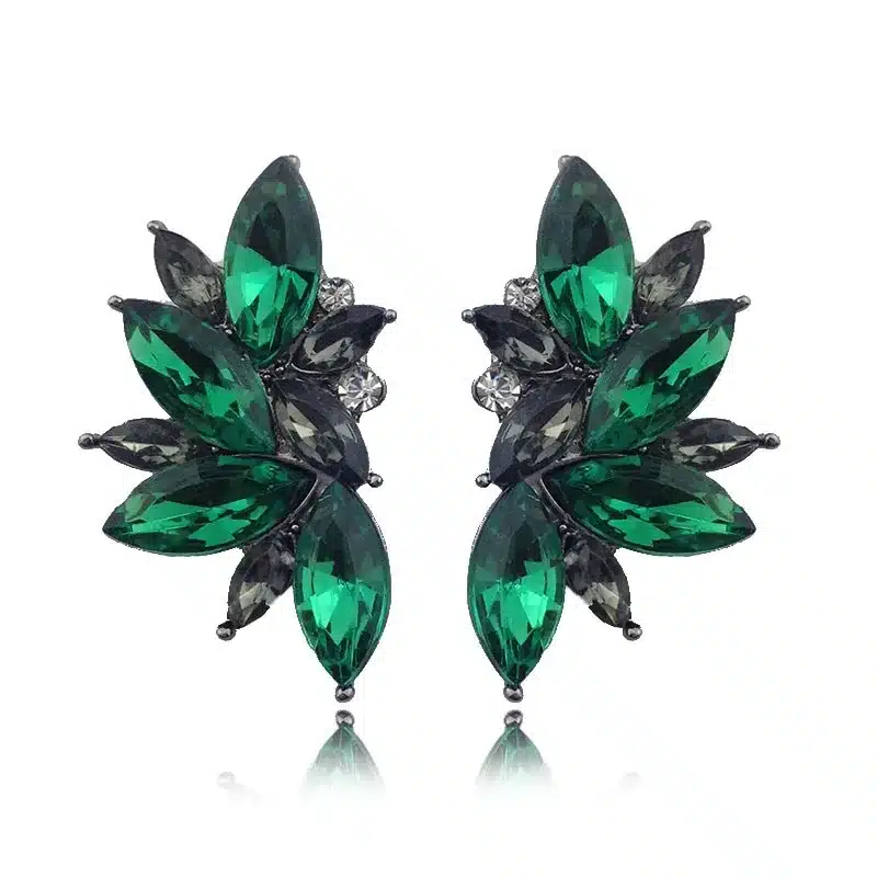 Opal Stone Stud Earrings Christmas Party 2018 Brand New Elegant Crystal Earrings For Women Trendy Golden Women Earrings 44