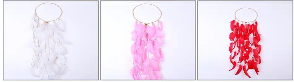 AWAYTR Boho White Red Pink Feather Headband Women Festival Wedding Headwear Gypsy Feather Rope Crown Headdress Hair Accessories 20