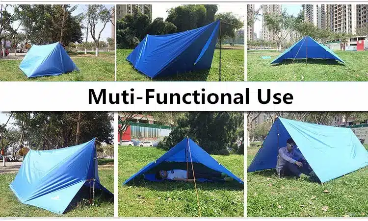 Ultralight Outdoor Portable Hammock Awning Hanging Tent Wear-resisting Large Multi-functional Mat Folding UV Proof Waterproof 17