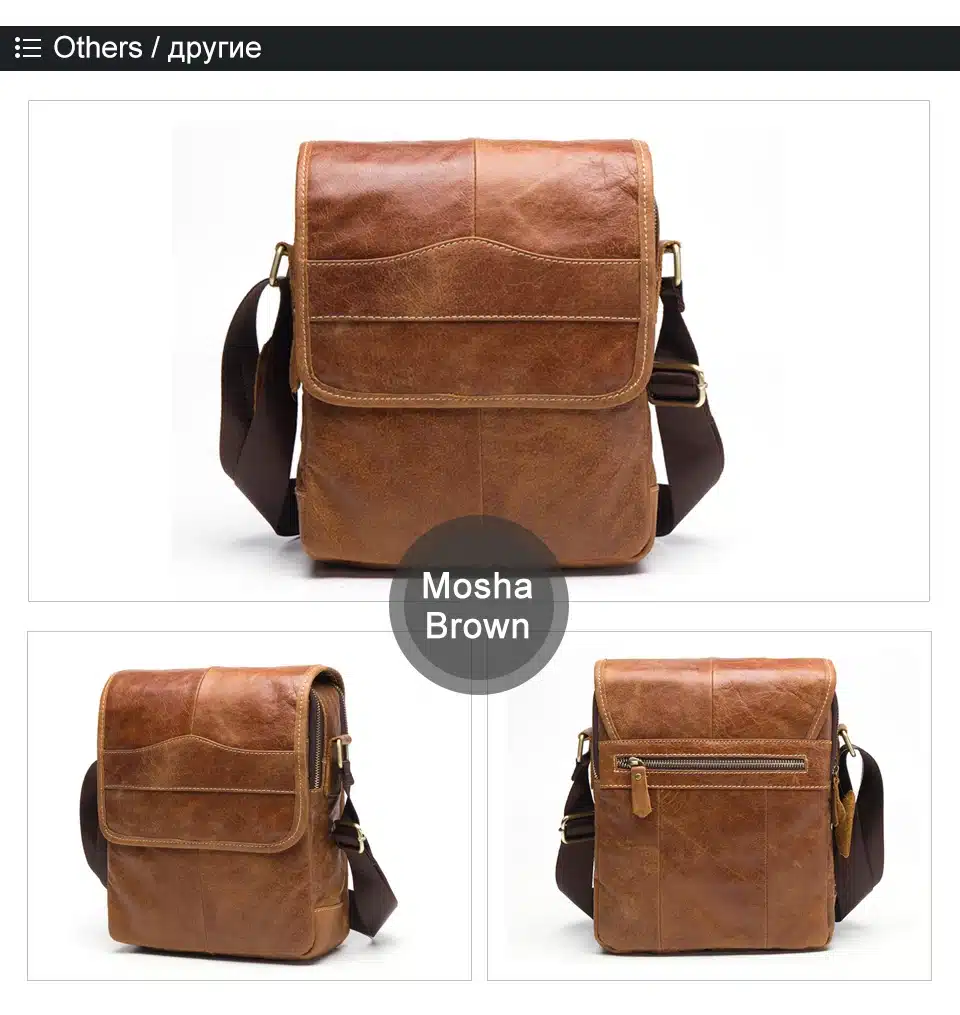 MVA Men's Bags Genuine Leather male Crossbody Bags strap Small Casual Flap Men Leather messenger bag men's shoulder bag 1121 10