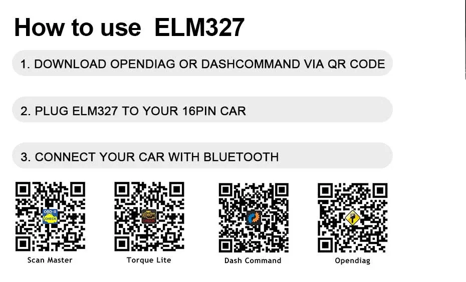 juhised ELM327 seadme kasutamiseks koos QR-koodidega