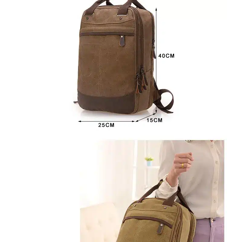 Factory direct foreign trade trend of casual canvas bag man bag computer backpack student leisure shoulder bags 10