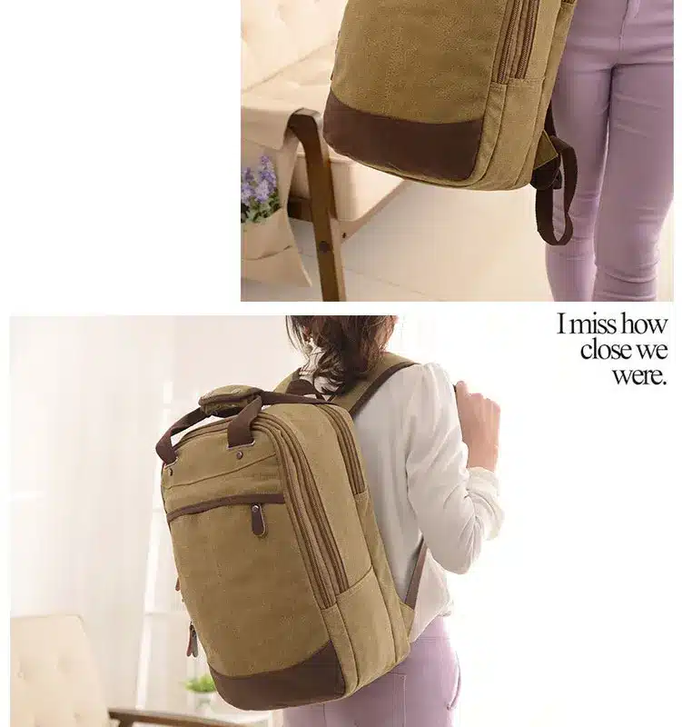 Factory direct foreign trade trend of casual canvas bag man bag computer backpack student leisure shoulder bags 11