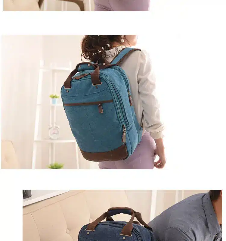 Factory direct foreign trade trend of casual canvas bag man bag computer backpack student leisure shoulder bags 12
