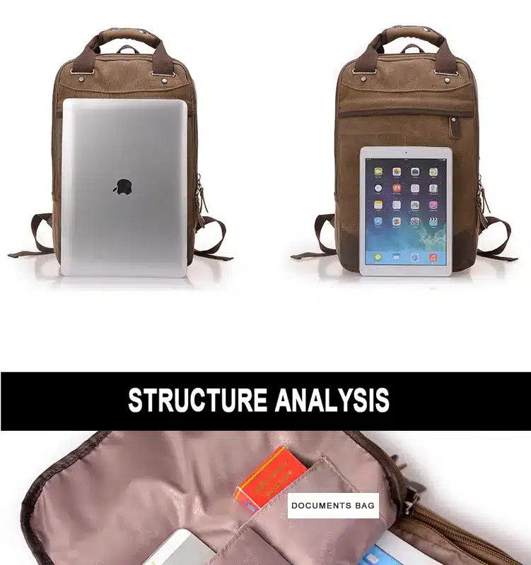 Factory direct foreign trade trend of casual canvas bag man bag computer backpack student leisure shoulder bags 25