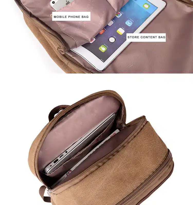 Factory direct foreign trade trend of casual canvas bag man bag computer backpack student leisure shoulder bags 26