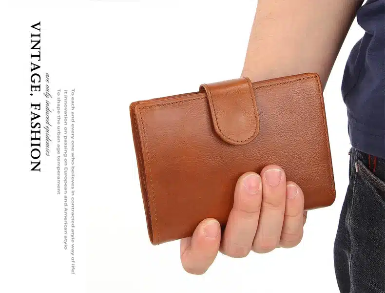 MISFITS Vintage Men Wallet Genuine Leather Short Wallets Male Multifunctional Cowhide Purse Coin Pocket Driver License Holder 9