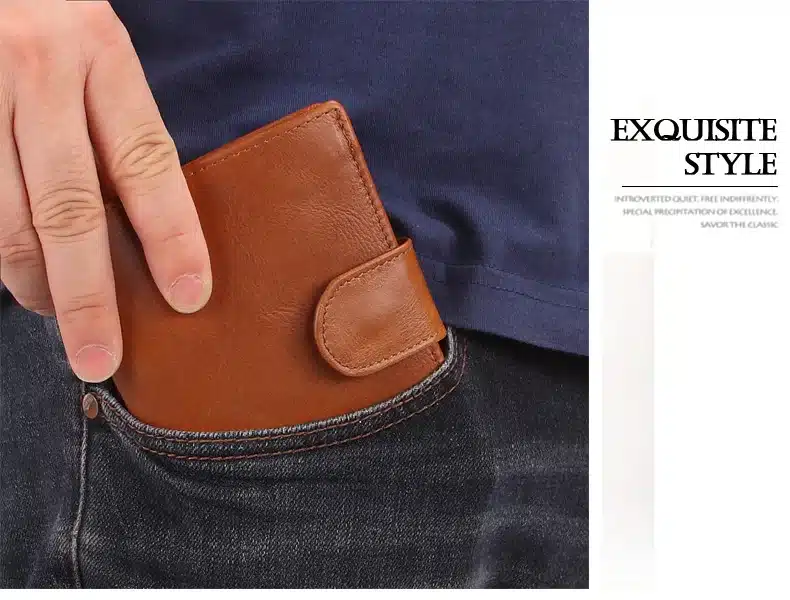 MISFITS Vintage Men Wallet Genuine Leather Short Wallets Male Multifunctional Cowhide Purse Coin Pocket Driver License Holder 10