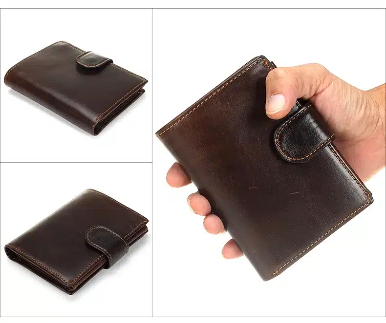 MISFITS Vintage Men Wallet Genuine Leather Short Wallets Male Multifunctional Cowhide Purse Coin Pocket Driver License Holder 16