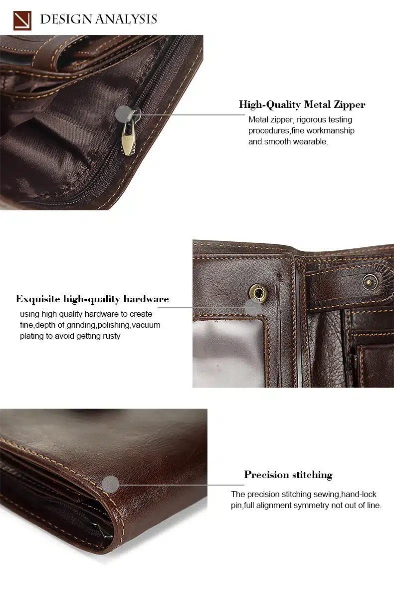 MISFITS Vintage Men Wallet Genuine Leather Short Wallets Male Multifunctional Cowhide Purse Coin Pocket Driver License Holder 23