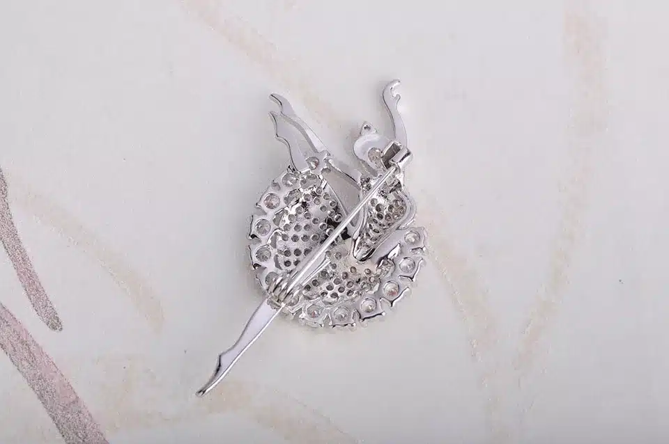 MECHOSEN Beautiful Ballet Girl Brass Brooches Shiny Full Cubic Zirconia Gold Color hijab pins Accessories Graceful Dancer ouija 4