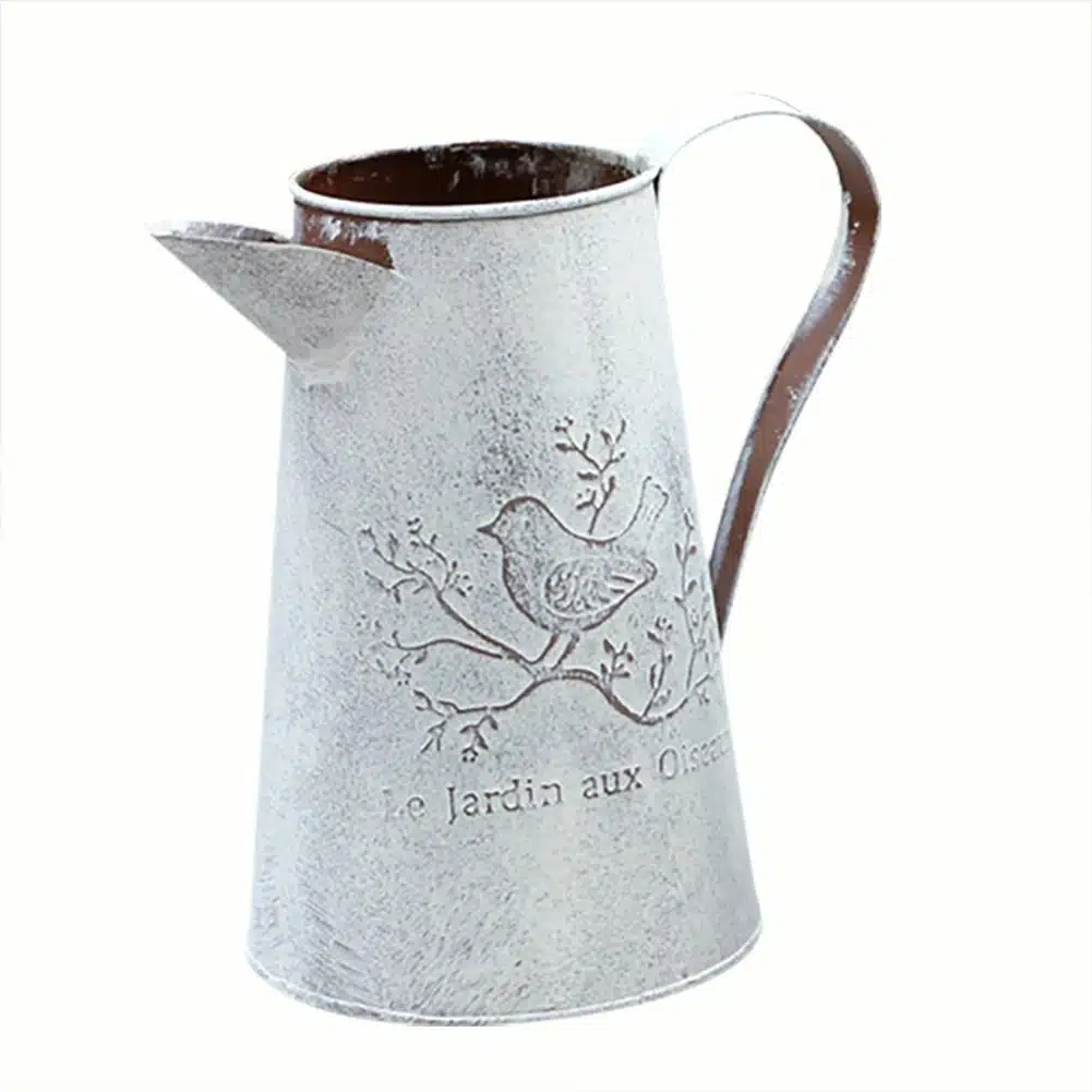 Watering Cans Flowers Bucket Barrel Metal Vases Vintage Zakka Style Home Garden Ornaments Retro Metal Craft Artificial Holder 7