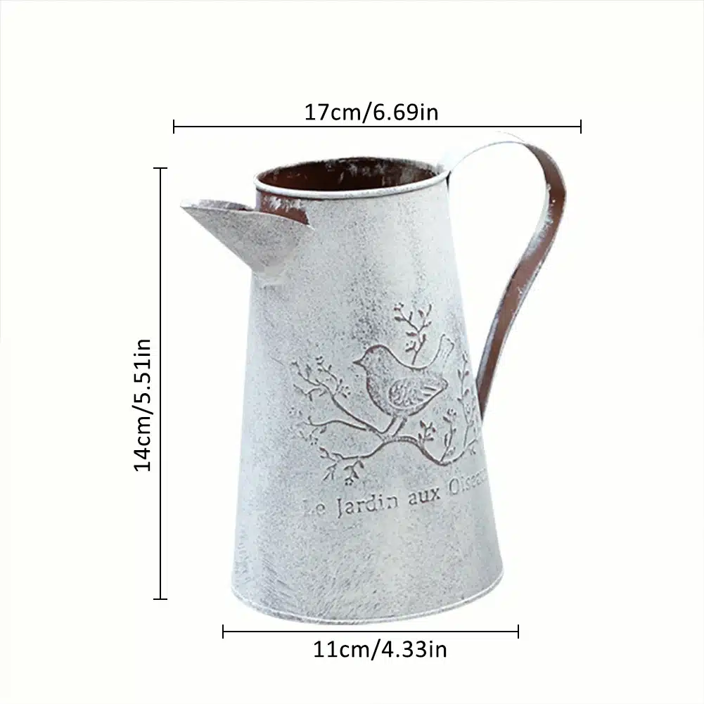 Watering Cans Flowers Bucket Barrel Metal Vases Vintage Zakka Style Home Garden Ornaments Retro Metal Craft Artificial Holder 10