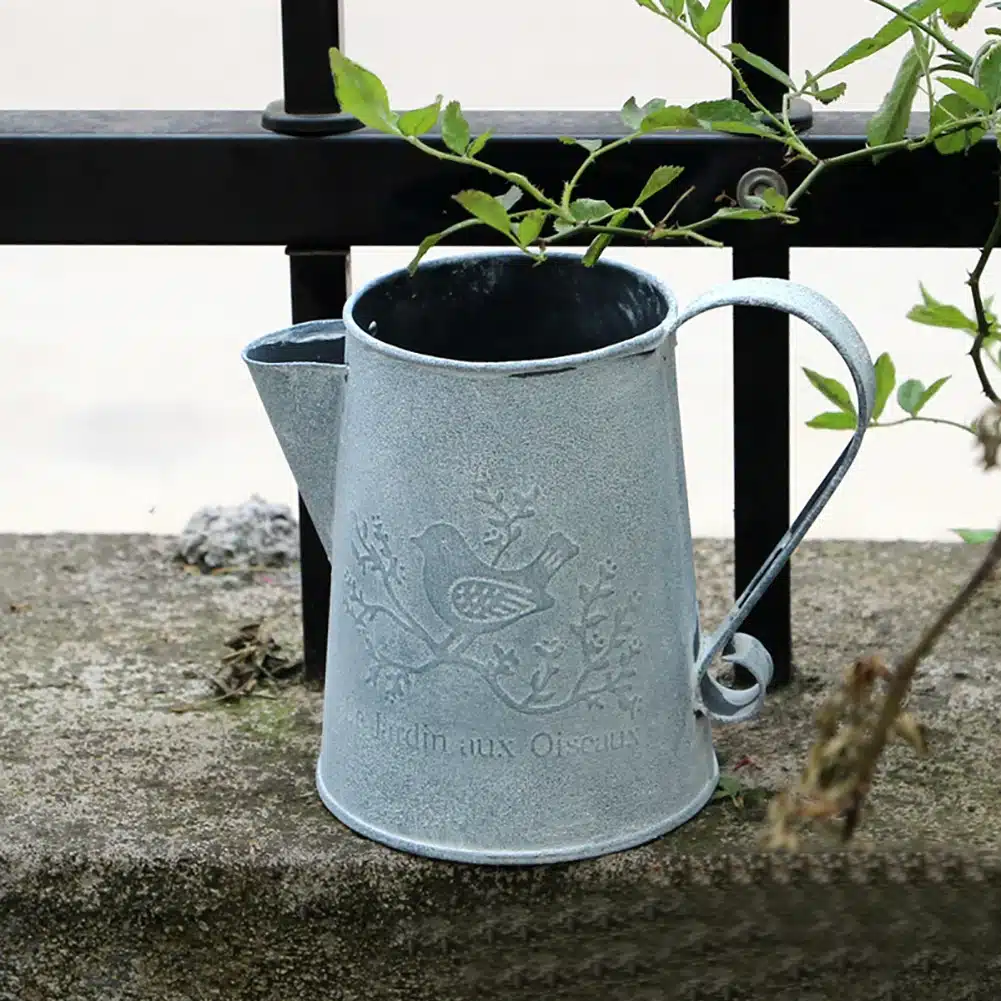 Watering Cans Flowers Bucket Barrel Metal Vases Vintage Zakka Style Home Garden Ornaments Retro Metal Craft Artificial Holder 14