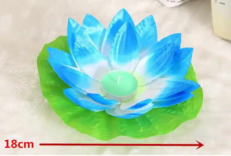10pcs Multicolor silk lotus lantern light floating candles pool decorations Wishing light birthday wedding party decoration 15