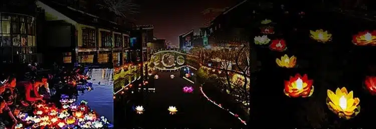 10pcs Multicolor silk lotus lantern light floating candles pool decorations Wishing light birthday wedding party decoration 19