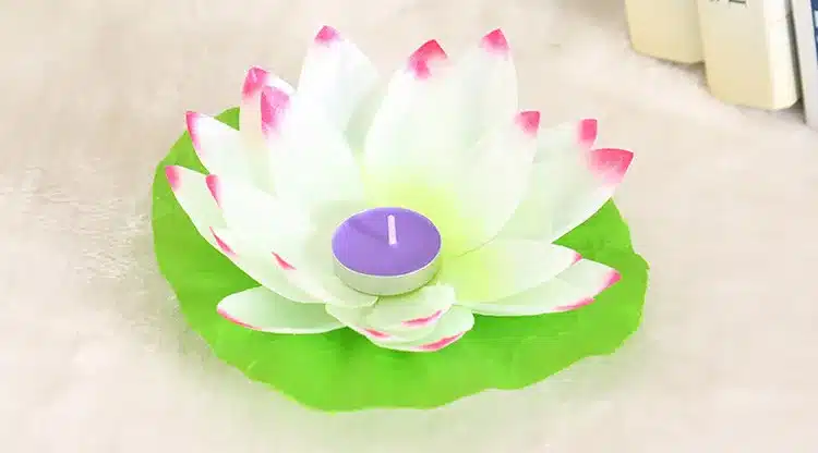 10pcs Multicolor silk lotus lantern light floating candles pool decorations Wishing light birthday wedding party decoration 22