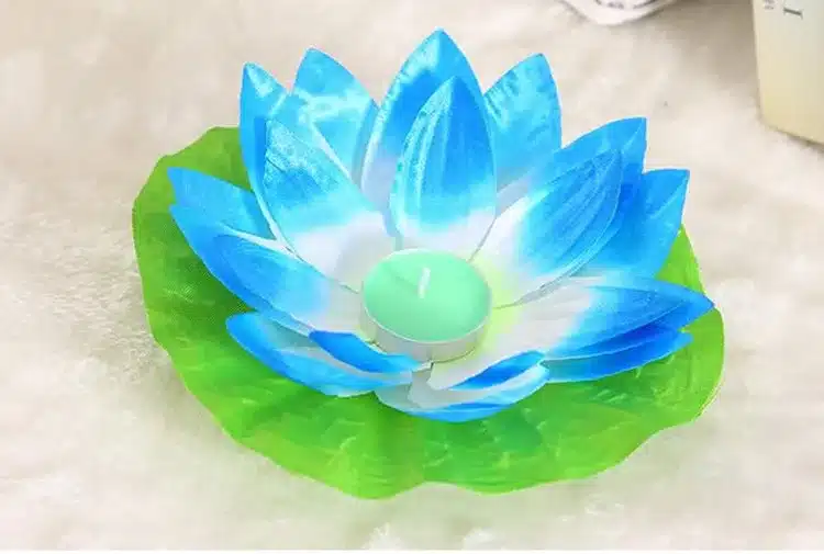 10pcs Multicolor silk lotus lantern light floating candles pool decorations Wishing light birthday wedding party decoration 23