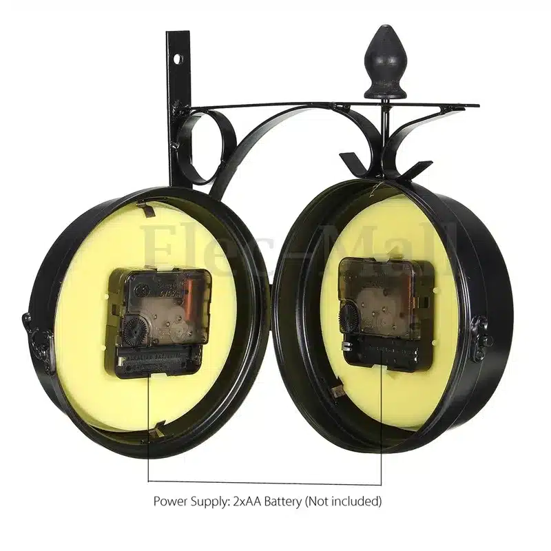 Charminer Double Sided Round Wall Mount Station Clock Garden Vintage Retro Home Decor Metal Frame Glass Dial Cover Hot Sale 7