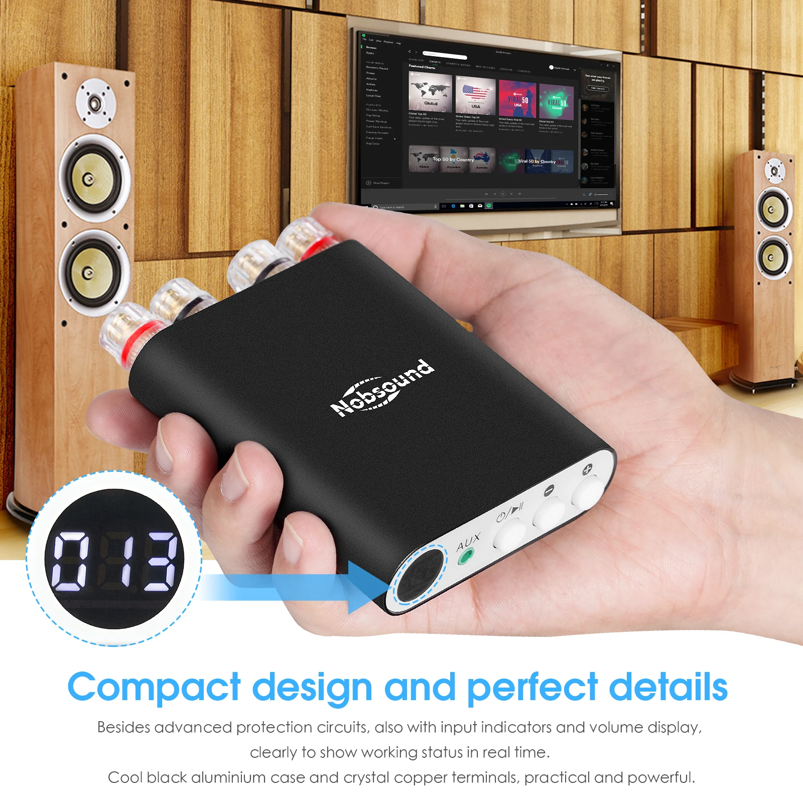 Mini bluetooth 5.0 DSP digitaalne võimendi | kujundav pilt e-kaubamaja pildikogust