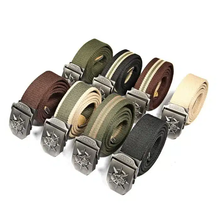 Fashion men's Canvas belt skull Metal tactics woven belt canvas belt Casual pants Cool wild gift for men belts Skull large size 17