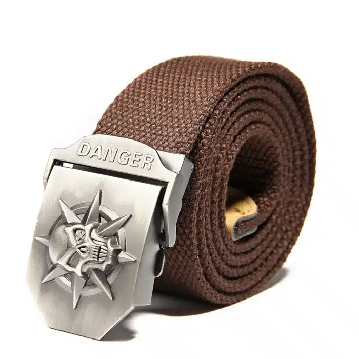 Fashion men's Canvas belt skull Metal tactics woven belt canvas belt Casual pants Cool wild gift for men belts Skull large size 20